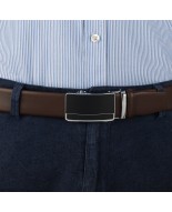 Pasek męski skórzany 3,5 cm klamra automatyczna Beltimore brązowy 02-573