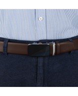 Pasek męski skórzany 3,5 cm klamra automatyczna Beltimore brązowy 02-574