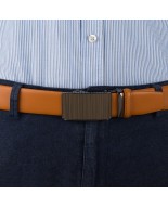 Pasek męski skórzany 3,5 cm klamra automatyczna Beltimore camelowy 02-575