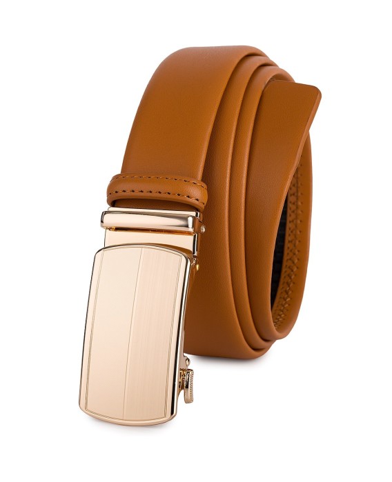 Pasek męski skórzany 3,5 cm klamra automatyczna Beltimore camelowy 02-578