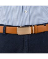 Pasek męski skórzany 3,5 cm klamra automatyczna Beltimore camelowy 02-578