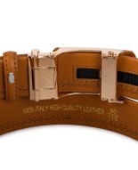 Pasek męski skórzany 3,5 cm klamra automatyczna Beltimore camelowy 02-578