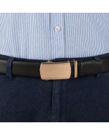 Pasek męski skórzany 3,5 cm klamra automatyczna Beltimore czarny 02-578