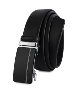Pasek męski skórzany 3,5 cm klamra automatyczna Beltimore czarny 02-586