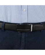 Pasek męski skórzany 3,5 cm klamra automatyczna Beltimore czarny 02-586