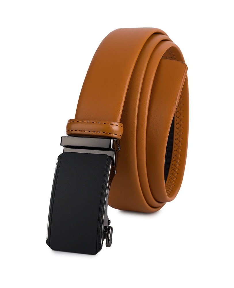Pasek męski skórzany 3,5 cm klamra automatyczna Beltimore camelowy 02-594