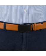 Pasek męski skórzany 3,5 cm klamra automatyczna Beltimore camelowy 02-594