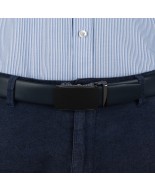 Pasek męski skórzany 3,5 cm klamra automatyczna Beltimore granatowy 02-594