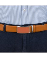 Pasek męski skórzany 3,5 cm klamra automatyczna Beltimore camelowy 02-598