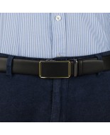 Pasek męski skórzany 3,5 cm klamra automatyczna Beltimore czarny 02-598