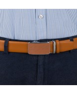 Pasek męski skórzany 3,5 cm klamra automatyczna Beltimore camelowy 02-599