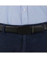 Pasek męski skórzany 3,5 cm klamra automatyczna Beltimore czarny 02-599