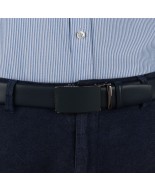 Pasek męski skórzany 3,5 cm klamra automatyczna Beltimore granatowy 02-582