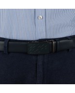 Pasek męski skórzany 3,5 cm klamra automatyczna Beltimore granatowy 02-599