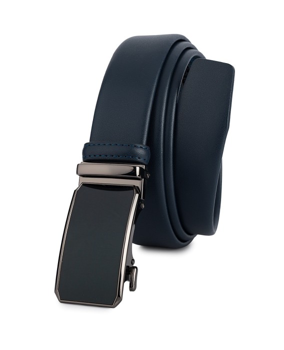 Pasek męski skórzany 3,5 cm klamra automatyczna Beltimore granatowy 02-600