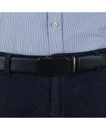 Pasek męski skórzany 3,5 cm klamra automatyczna Beltimore granatowy 02-600
