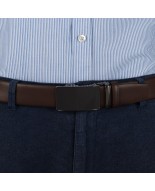 Pasek męski skórzany 3,5 cm klamra automatyczna Beltimore brązowy 02-575