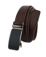Pasek męski skórzany 3,5 cm klamra automatyczna Beltimore brązowy 02-585