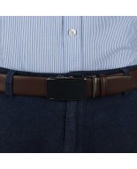 Pasek męski skórzany 3,5 cm klamra automatyczna Beltimore brązowy 02-585