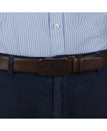 Pasek męski skórzany 3,5 cm klamra automatyczna Beltimore brązowy 02-599