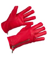 Rękawiczki skórzane damskie polar na dotyk TOUCH FINGER czerwone BELTIMORE  K27