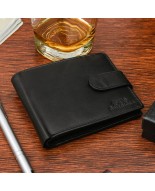 Męski portfel skórzany klasyczny RFiD czarny Beltimore U92