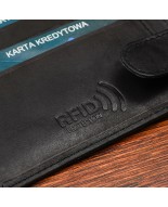 Męski portfel skórzany klasyczny RFiD czarny Beltimore U92