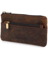 Skórzane etui na klucze dokumenty, pokrowiec kluczówka brązowe vintage E48