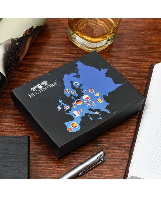 Portfel skórzany damski poziomy na bigiel RFiD skóra klasyk czarny Beltimore A04