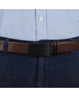 Pasek męski skórzany 3,5 cm klamra automatyczna Beltimore brązowy 51-554