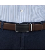 Pasek męski skórzany 3,5 cm klamra automatyczna Beltimore brązowy 51-564