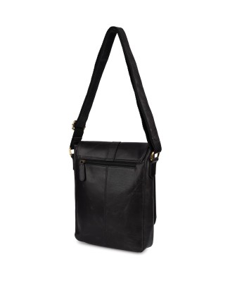 Torba męska skórzana na ramię zgrabna elegancka A4 Beltimore czarna N23