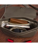 Torebka damska skórzana listonoszka mała premium slim klasyczna taupe Beltimore L57