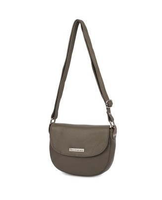 Torebka damska skórzana listonoszka mała premium slim klasyczna taupe Beltimore L57