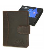 Etui na dokumenty karty skórzane slim Beltimore Ciemny brązG78