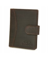 Etui na dokumenty karty skórzane slim Beltimore Ciemny brązG78