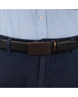 Pasek męski skórzany 3,5 cm klamra automatyczna Beltimore czarny 51-579