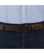 Pasek męski skórzany 3,5 cm klamra automatyczna Beltimore brązowy 51-599