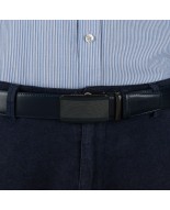 Pasek męski skórzany 3,5 cm klamra automatyczna Beltimore granatowy 03-542