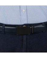 Pasek męski skórzany 3,5 cm klamra automatyczna Beltimore granatowy 03-543