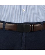 Pasek męski skórzany 3,5 cm klamra automatyczna Beltimore brązowy 03-543