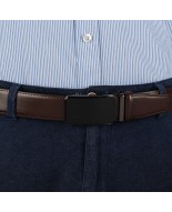 Pasek męski skórzany 3,5 cm klamra automatyczna Beltimore brązowy 03-547