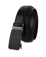 Pasek męski skórzany 3,5 cm klamra automatyczna Beltimore czarny 03-548