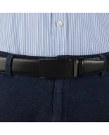 Pasek męski skórzany 3,5 cm klamra automatyczna Beltimore czarny 03-548