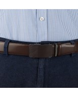 Pasek męski skórzany 3,5 cm klamra automatyczna Beltimore brązowy 03-548