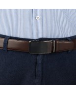 Pasek męski skórzany 3,5 cm klamra automatyczna Beltimore brązowy 03-549