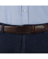 Pasek męski skórzany 3,5 cm klamra automatyczna Beltimore brązowy 03-550