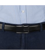 Pasek męski skórzany 3,5 cm klamra automatyczna Beltimore czarny 03-551