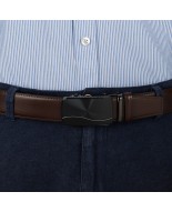 Pasek męski skórzany 3,5 cm klamra automatyczna Beltimore brązowy 03-562