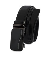 Pasek męski skórzany 3,5 cm klamra automatyczna Beltimore czarny 03-562